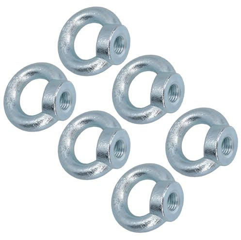 6mm Lifting Eye Nut Fastener Internal Female Thread Zinc Plated 20mm Diameter 6pc