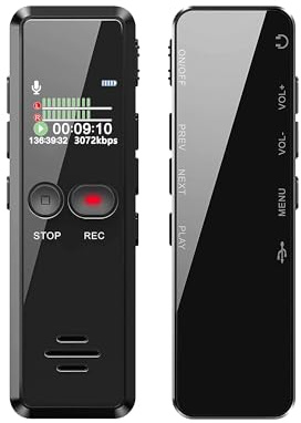 Liebssen Enregistreur Vocal Numérique 8G Anti Bruit USB MP3 conférences