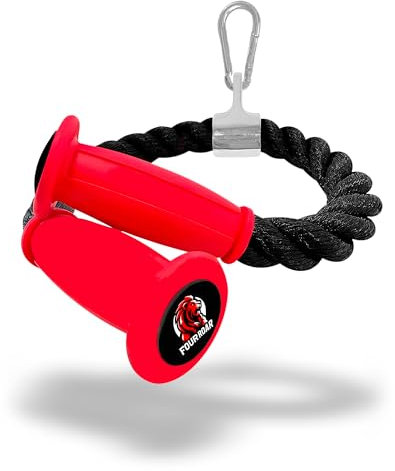 FourRoar Corde Triceps avec Poignée Ergonomique Antidérapante Supporte 300Kg | Corde Triceps Musculation Reduit la Pression sur Les Mains | Corde Biceps avec Mousqueton 71x3 cm
