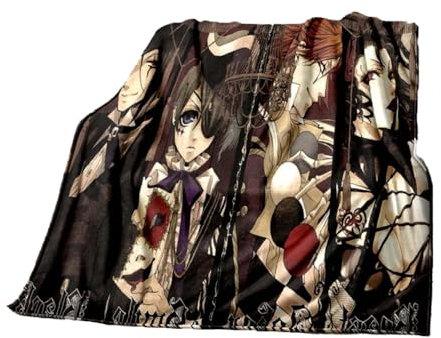 HQMOMO Black Butler kuscheldecke,Gizmac Anime Decke,Outdoor Decke,Decke Flugzeug,reisedecke,Zimmer Deko,Anime Merch,picknickdecke,Kuscheldecke,Decken Kinderdecke (100×135cm,A)