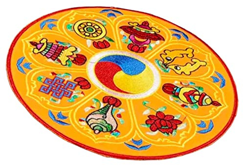 TOYANDONA Coussin pour Bol Chantant de Bouddha en Tissu, Broderie Délicate, Design Compact et Léger, Facile à Ranger Transporter pour Décoration Bouddhique