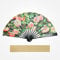 yozhch Folding Hand Fan, Chinese Style Handheld Paper Fan, Black Border Bamboo Fan, Golden Silk Lining Gift Box Package (Rose)