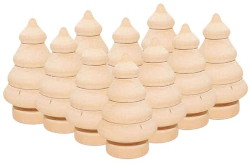 Veemoon 10Stücke DIY Weihnachtsbaum Unvollendete Hölzerne Weihnachtsbaum Zum Basteln Holzfiguren Für Weihnachtsdekoration