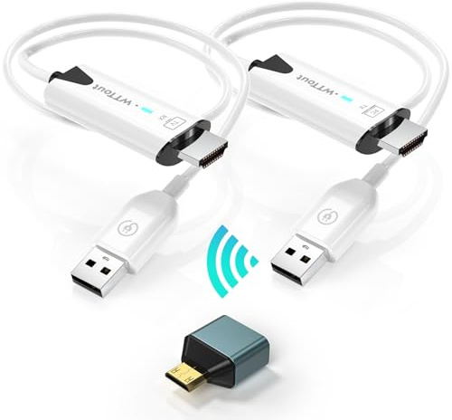 Wireless HDMI Transmitter and Receiver 165FT Long Range Extender, Plug and Play, 2.4/5GHz for PS4/5,Laptop,PC,Camera to HDTV/Projector/Monitor (Include Mini HDMI Adapter)