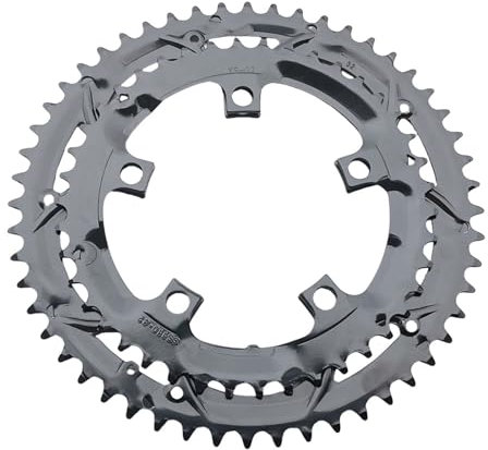 MITINGER Plato de Bicicleta,Corona de Bicicleta Plato Doble, Plato de Cadena, 34T, 42T, 52T, Rueda de Cadena, 34, 42 y 52 Dientes, con 110 BCD(42T 52T)