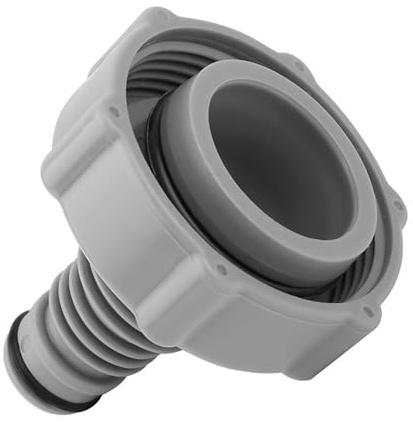 P6H1419 Pool Drain Adapter, Grey Plastic Swimming Pool Drain Valve, 1.25 to 1.5 Inch Hose Connector Replacement Fitting, Pool Drainage Accessory Connects Parts for Above Ground Pool Maintenance