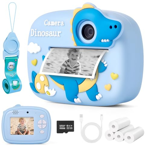 Lullu Kinderkamera, 48MP 1080P Sofortbildkamera Kinder Kamera 3-12 Jahre