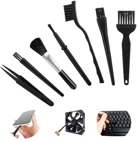 Anti Static Brush Set, 7PCS ESD Cleaning Brushes for Keyboard & Electronics | Small Anti-Static Nylon Brushes for PC Laptop Motherboard Camera Phone Tablet Dust Cleaning Tool Kit