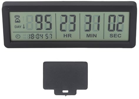 Denash Digitaler Countdown-Tagestimer, 999 Tage Countdown-Uhr mit Großem Display und Ständer, für Urlaub, Hochzeit, Ruhestand, Feiertag, Jahrestag (Black)