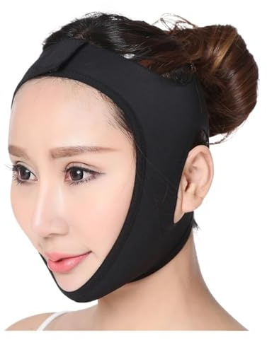 Doppelkinn Maske Gesichtsmaske zur Gesichtsstraffung, Lifting-Gürtel, Halsstraffung im Schlaf(Black S)