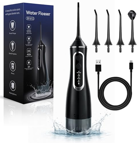 BeFit24 Cordless Water Flosser Dental Floss System, 320 Ml Reservoir Oral Irrigator, 4 Mode Travel Jet, IPX8 USB Rechargeable Piston Pump, Power Flossers & Irrigators for Teeth and Braces