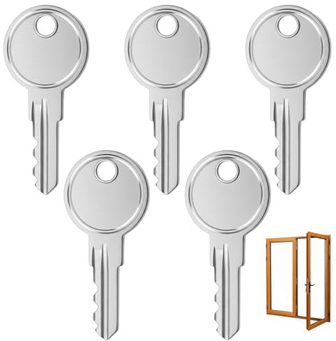 5Pcs UPVC Window Keys Replacement Compatible with Securistyle Windows Handles, Sturdy Alloy Lock Keys, Quick Security Accessory, UPVC Window Handle Key for Yale, Spare & Replacement Use