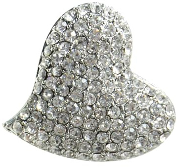 WESIEVYA Broche Forme de Cœur en Alliage et Cristaux, Accessoire Décoratif Léger pour Paquet et Chapeaux, Présent pour Femmes Lors Saint-valentin