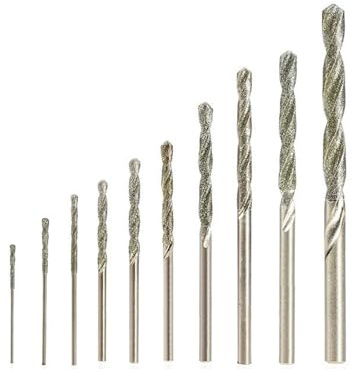 10 piezas de diámetro 0,8mm-4,0mm broca recubierta diamante Micro HSS helicoidal for azulejo piedra mármol ladrillo agujero perforación