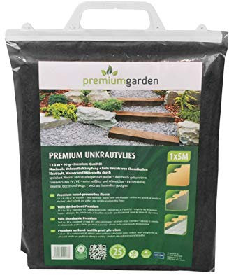 Premium Unkrautvlies (90g/m²), zuverlässige Unkrautbekämpfung für Grünanlagen, Beete und Wege (1m x 5m)