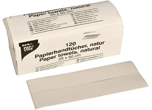 Papstar, 120 Blatt Handtuchpapier 50 cm x 25 cm natur C-Falz, 1-lagig, #17203