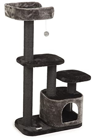 Beeztees Kratzmöbel Poronti L: 60 cm B: 60 cm H: 115 cm schwarz-grau