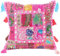 Eyes of India 24 Big Pink Patchwork Decorative Pillow Couch Cushion Cover Case Sofa Throw Bohemian Accent Colorful Boho Chic Indian Handmade