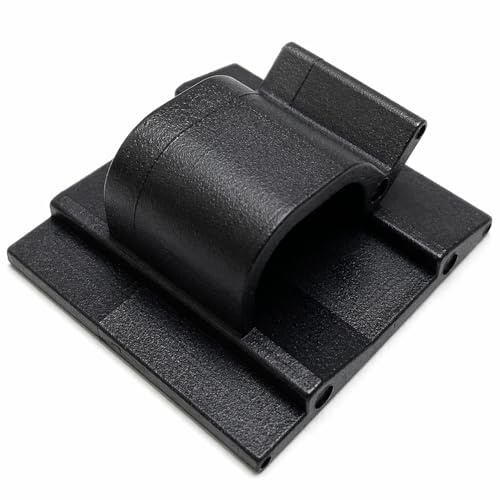 Black Self-Adhesive Cable Clips 8mm, 50 Pack Wire Holder Clips for Cable Management, Sticky Cable Tidy Clips for Desk, Wall, Office, Router, TV, Coaxial, Ethernet and Power Leads