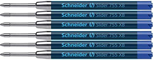 Schneider Schreibgeräte Kugelschreibermine Slider 755, dokumentenecht, XB, blau (Blau, 6)