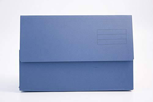 Exacompta - Ref 211/1900Z - Guildhall - Plain Document Wallets, 34.5 x 24.5cm, 250gsm Medium Weight Premium Quality Manilla, Holds A4 & Foolscap Documents - Blue, Pack of 10