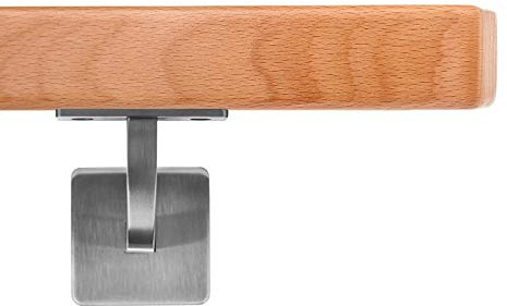 Handlauf Holzhandlauf VKT 42 x 42 mm Wandhandlauf Buche leicht gedämpft Halter eckig 190 cm 2 Halter