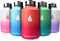 HYDRO CELL Edelstahl-Wasserflasche mit Strohhalm & Weithalsdeckel (64oz 40oz 32oz 24oz 18oz 14oz) - Isoliertes, schweißbeständiges Sportdesign (Koralle/Punch - 64oz)