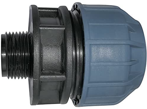 Aerzetix - C51912 - Manicotto/Adattatore filettato - Riduttore a Compressione Diritto - connessione Filettatura Maschio 1 - per Tubo Acqua Ø40mm - Polipropilene - connettore/riparatore