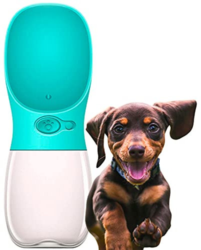 Edipets, Bebedero Perro Portatil, 350 ml, Antibacteriano, Botella Agua a Prueba de Fugas, Libre de BPA, Ideal para Las Actividades al Aire Libre (Azul)