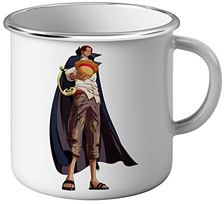 French Unicorn Mug Emaillé Metal Shank Le Roux Méchant Empereur des Pirates One Piece Personnage Manga Japonnais