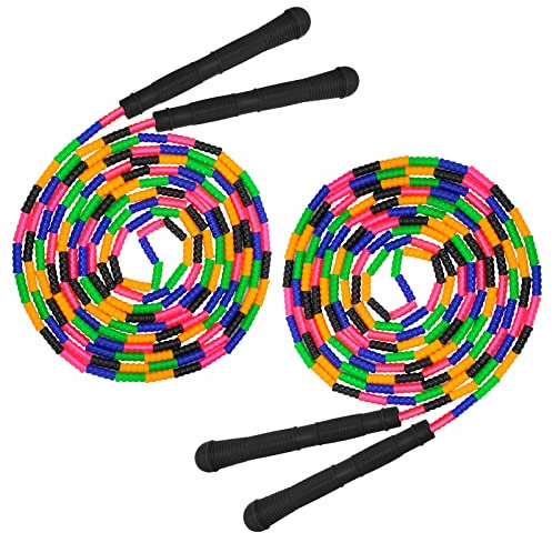 Coolrunner 4.8 m Langes Springseil (2 Stück), Doppeltes Niederländisches, Kunststoff-Segmentiertes, Lang Genug für 4-5 Pullover (Schwarz)
