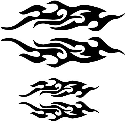 Be In Your Mind 8PCS Flame Reflektierende Aufkleber Flamme Grafik Auto Karosserie Seitenaufkleber Flame Racing Sport Aufkleber Selbstklebende Dekoration für Auto Skateboard 29cm 12cm Schwarz