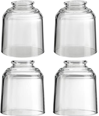 Aspen Creative 23175-60-4, Transitional Clear Ceiling Fan Replacement Glass Shade, 2-1/8 Fitter, Size: 4 D x 4-3/4 H, 4Pcs/Pack