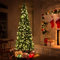 Multigot 7.5FT Pre-Lit Christmas Tree, Slim Artificial Xmas Tree with Warm LED Lights and Foldable Metal Stand, Traditional Holiday Decoration for Home Office Shop (7.5FT)