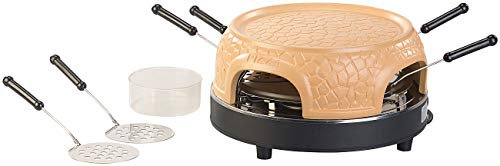 Cucina di Modena Pizza Raclette Öfen: Pizzaofen mit echter Terrakotta-Haube für 6 Personen (refurbished) (Pizzagrill Tisch, Pizza Backofen, Grillplatten)