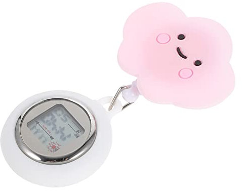 VILLCASE Montre Infirmiere, Montre Trotteuse Infirmière en Silicone avec Broche pour Infirmiere et à Tout Autre Professionnel de la Santé, Facile à Transporter, Rose, Précis et Facile à Lire