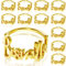 Gerrii Bismillah Serviettenringe aus Metall, Bismillah, Tischdekoration, Alphabet, Serviettenschnallen, Halter für islamischen Ramadan, Urlaub, Hochzeit, Party, 12 Stück (Gold)