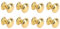 AMONIDA Miniature Handle Knobs, 1:12 Scale Round Head Rustproof Simple Installation 8pcs Dollhouse Miniature Handle Knobs Simple Style for Cabinets (Golden)