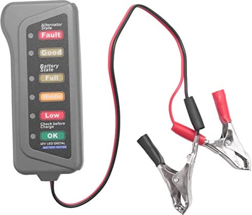 MAKIVI Tester per batteria e alternatore per auto da 12 V - Stato della batteria di prova e ricarica 'alternatore (indicazione del LED)