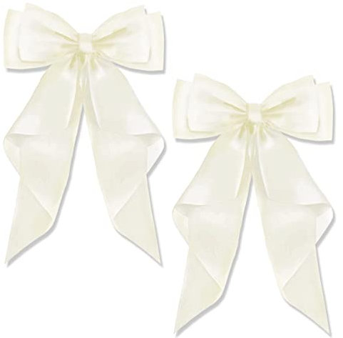 AYNKH Lot de 2 pinces à cheveux avec grand nœud en satin soyeux, couleur unie, accessoires simples pour femmes et filles