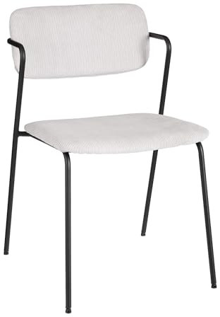 MICA Decorations Nanet Stuhl - 56 x 52 x 80 cm - Samt - Silber