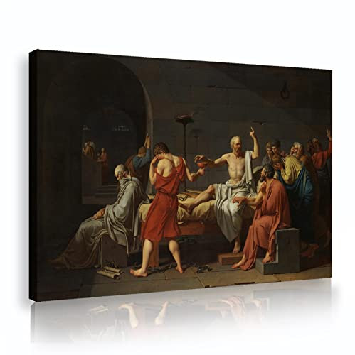 Sokrates Abstrakte Gemälde Kunstdruck von Jacques-Louis David Gerahmte Leinwanddrucke Wandkunst für moderne gerahmte Bürodekorationen 70x110cm Innenrahmen
