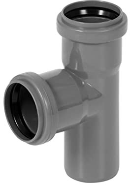 KNM TRADE HT-Abzweig DN 50 45° – T-Stück PP grau für Abwasser innen