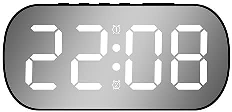 SPORTARC Digitale Wanduhr, großes Display, digitaler Wecker, einstellbare Helligkeit, LED-Digitaluhr, Countdown, große Uhr mit Datum, Woche, Temperatur (B-Weiß)