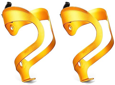 GFHYBP Fahrrad-Wasserflaschenhalter, Ultraleichte Aluminium-Legierung, Universeller Fahrrad-Wasserkocher-Halter, 2Er-Pack Fahrrad-Flaschenhalter Für Rennrad/Mountainbike,Gold