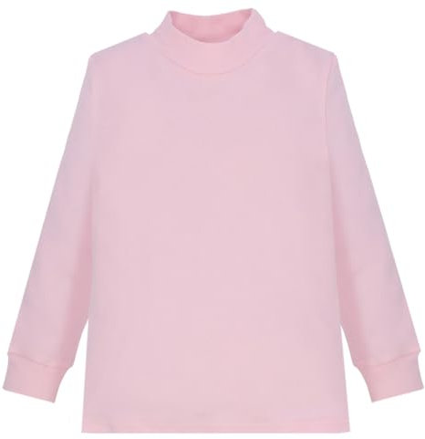 Ellepi Chemise de sous-vêtement Thermique pour Enfants à col Haut et à Manches Longues, Couleurs Unies, Rose foncé, 3 Ans