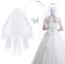 AYNKH Brautschleier Hochzeitsschleier Junggesellinnenabschied Schleier Damen Einfach Kurz Hochzeit Schleier mit Kamm Hen Do Braut zu sein Fasching Party Zubehör