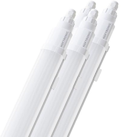 HOFTRONIC - 4er Pack Q-Series - LED Feuchtraumleuchte 120cm - IP65-36W 4320 Lumen - 4000K neutralweiß - IK08 - Verknüpfbar Schnellverbindung - Kellerleuchte, Feuchtraum Wannenleuchte