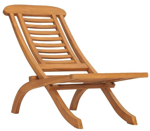 AJJHUUKI Klappbarer Gartenstuhl aus massivem Teakholz