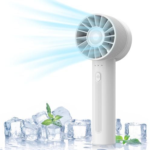 ITSHINY Ventilateur Portable, Ventilateur a Main, Puissant Ventilateur à Main, Mini Ventilateur Rechargeable USB avec 4 Vitesses, Ventilateur Léger pour la Maison, le Bureau, les Voyages